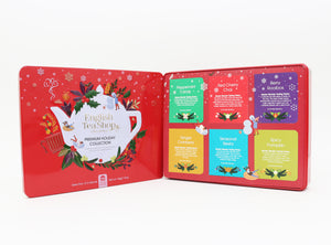 Caja Metálica roja de Tés Ecológicos Edición Limitada NAVIDAD 36 Bolsitas English Tea Shop