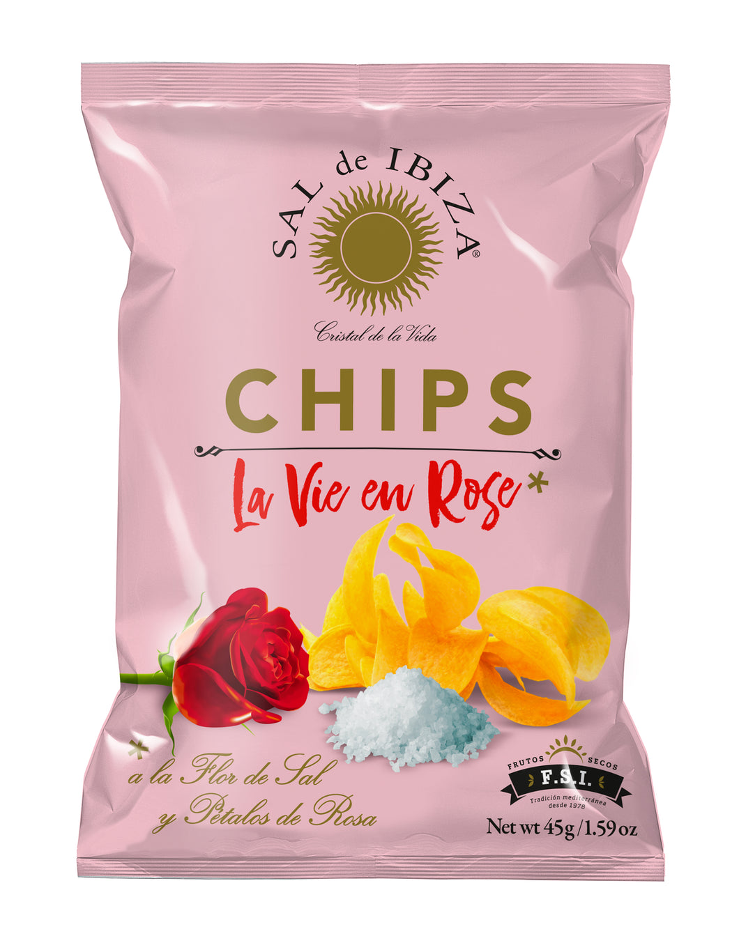 Patatas Chips con Flor de Sal de Ibiza y Rosas La Vie en Rose