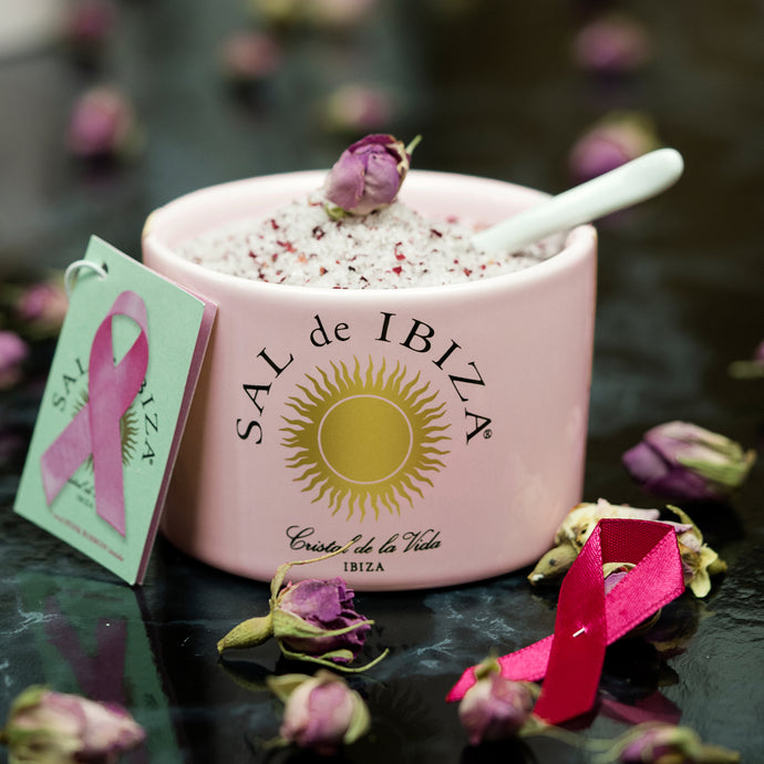 Tarro ceramico Flor de Sal de Ibiza y Rosas